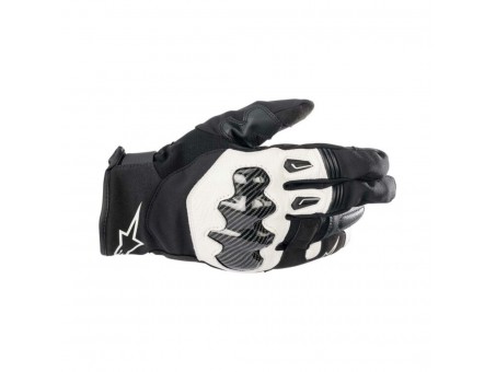 Manusi de piele sport impermeabile ALPINESTARS SMX-1 Drystar - Negru/Alb