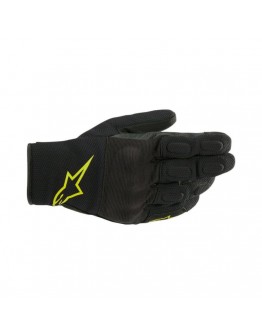 Manusi de piele impermeabile Alpinestars S-MAX Drystar - Negru/Galben fluo