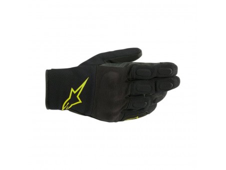 Manusi de piele impermeabile Alpinestars S-MAX Drystar - Negru/Galben fluo