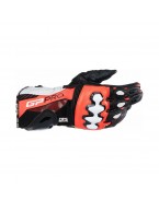 Manusi de piele racing ALPINESTARS GP PRO R4 - Negru/Rosu fluo