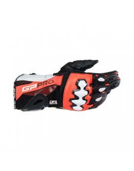 Manusi de piele racing ALPINESTARS GP PRO R4 - Negru/Rosu fluo