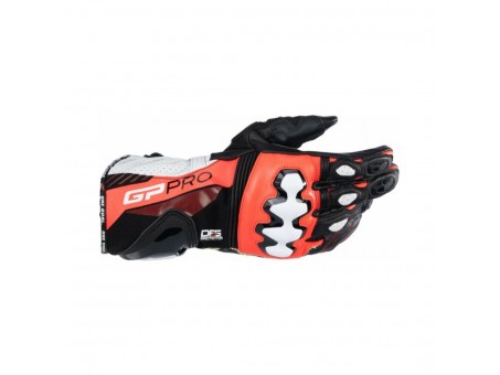 Manusi de piele racing ALPINESTARS GP PRO R4 - Negru/Rosu fluo