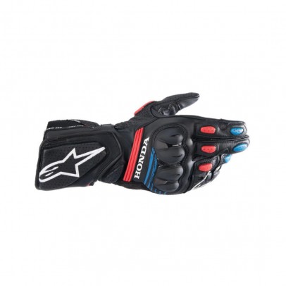 Manusi de piele sport/touring ALPINESTARS HONDA SP-8 V3 - Negru/Rosu/Albastru