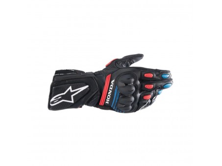 Manusi de piele sport/touring ALPINESTARS HONDA SP-8 V3 - Negru/Rosu/Albastru