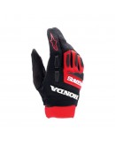 Manusi cross-enduro ALPINESTARS HONDA FULL BORE - Negru/Rosu aprins/Alb