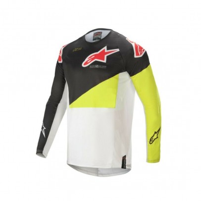 Tricou off-road Alpinestars TECHSTAR FACTORY - Negru/Galben fluo