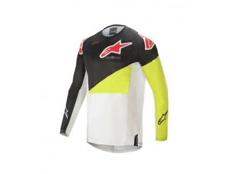 Tricou off-road Alpinestars TECHSTAR FACTORY - Negru/Galben fluo