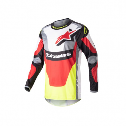 Bluza Motocross Alpinestars MX Fluid Agent- Negru/Rosu/Galben/Gri