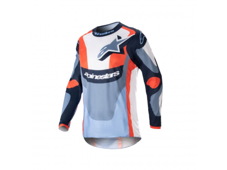 Tricou Motocross Alpinestars MX Fluid Agent - Albastru,Portocaliu,Alb