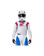 Tricou cross-enduro ALPINESTARS HONDA RACER ICONIC - Alb/Albastru/Rosu