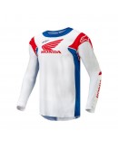 Tricou cross-enduro ALPINESTARS HONDA RACER ICONIC - Alb/Albastru/Rosu