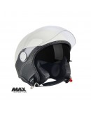 Casca open face (demi-jet) Max Helmets model DJDV06 LS Vision SV (ochelari soare integrati) - Alb lucios (000) – 100% MADE IN ITALY