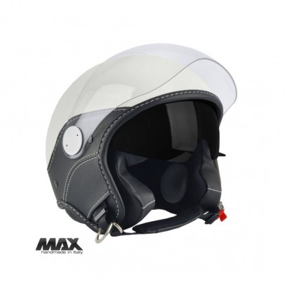Casca open face (demi-jet) Max Helmets model DJDV06 LS Vision SV (ochelari soare integrati) - Alb lucios (000) – 100% MADE IN ITALY