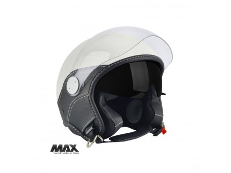 Casca open face (demi-jet) Max Helmets model DJDV06 LS Vision SV (ochelari soare integrati) - Alb lucios (000) – 100% MADE IN ITALY