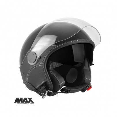 Casca open face (demi-jet) Max Helmets model DJDV06 LS Vision SV (ochelari soare integrati) - Negru lucios (002) – 100% MADE IN ITALY