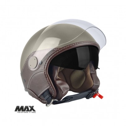 Casca open face (demi-jet) Max Helmets model DJDV06 LS Vision SV (ochelari soare integrati) - Maro Genesi mat (MGO) – 100% MADE IN ITALY