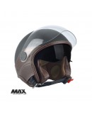 Casca open face (demi-jet) Max Helmets model DJDV06 LS Vision SV (ochelari soare integrati) - Negru mat/maro (NOM) – 100% MADE IN ITALY