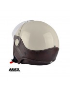 Casca open face (demi-jet) Max Helmets model DJDV06 LS Vision SV (ochelari soare integrati) - Crem lucios/negru (PLM) – 100% MADE IN ITALY