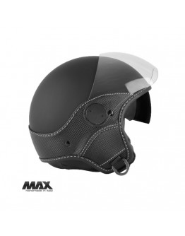 Casca open face (demi-jet) Max Helmets model DJDV06 LS Vision Carbon SV (ochelari soare integrati) - Negru mat/gri (NOFG) – 100% MADE IN ITALY