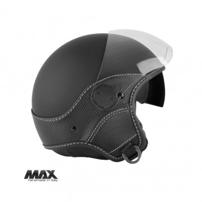 Casca open face (demi-jet) Max Helmets model DJDV06 LS Vision Carbon SV (ochelari soare integrati) - Negru mat/gri (NOFG) – 100% MADE IN ITALY