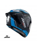 Casca integrala Axxis Cobra Rage A0 alb/albastru lucios carbon – 100% carbon