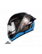 Casca integrala Axxis Cobra Rage A0 alb/albastru lucios carbon – 100% carbon