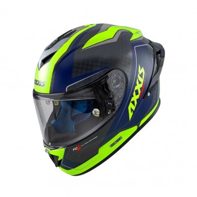 Casca integrala Axxis Cobra Rage A3 galben fluor lucios carbon - 100% carbon