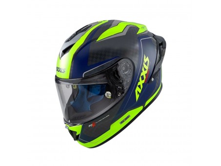 Casca integrala Axxis Cobra Rage A3 galben fluor lucios carbon - 100% carbon