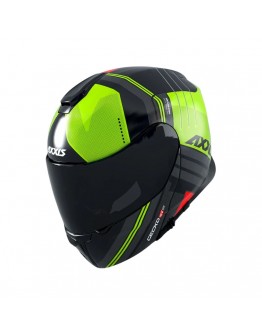 Casca flip-up Axxis model Gecko SV Epic B3 galben fluor lucios (ochelari soare integrati)