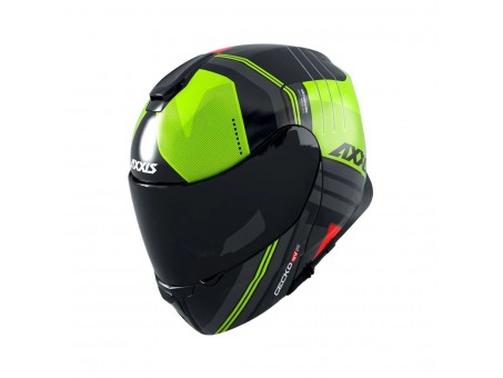 Casca flip-up Axxis model Gecko SV Epic B3 galben fluor lucios (ochelari soare integrati)