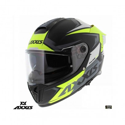 Casca integrala Axxis Hawk SV Judge B3 galben fluor mat negru mat (ochelari soare integrati)