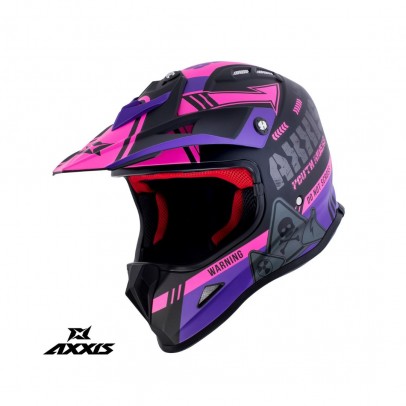 Casca off road Axxis model MX-Kids Wolverine B8 - Roz mat