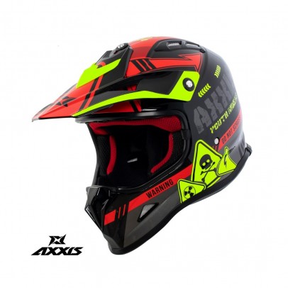 Casca off road Axxis model MX-Kids Wolverine B5 - Rosu lucios – pentru copii