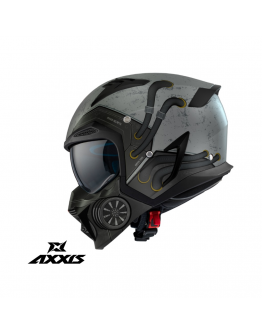 Casca Axxis model Hunter SV Toxic C2 gri mat (ochelari soare integrati)