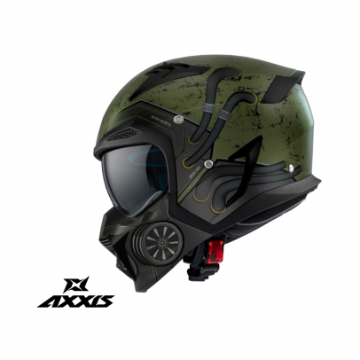 Casca Axxis model Hunter SV Toxic C6 verde mat (ochelari soare integrati)