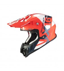 Casca cross-enduro SCORPION EXO VX-16 MACH - Alb/Negru/Rosu