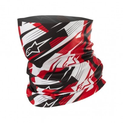 Protectie gat Alpinestars BLURRED Neck Tube - Negru/Alb/Rosu