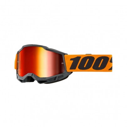 Ochelari Off Road 100% Accuri 2 Orange cu lentila oglinda - Negru/Portocaliu