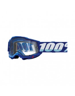 Ochelari 100% Accuri 2 Enduro Moto Blue - Albastru/Alb cu lentila dubla transparenta