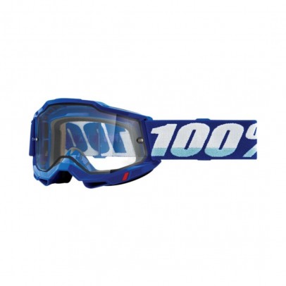 Ochelari 100% Accuri 2 Enduro Moto Blue - Albastru/Alb cu lentila dubla transparenta