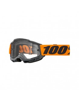 Ochelari 100% ACCURI 2 Enduro Moto Orange - Negru/Portocaliu cu lentila transparenta