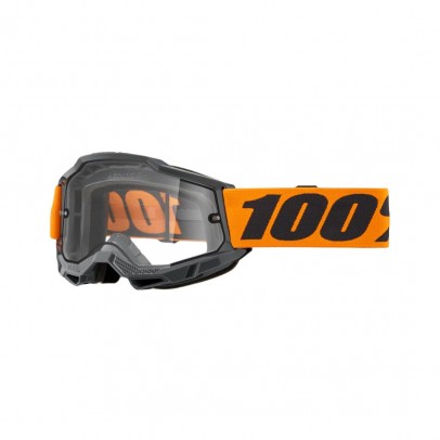 Ochelari 100% ACCURI 2 Enduro Moto Orange - Negru/Portocaliu cu lentila transparenta