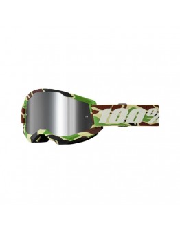 Ochelari 100% STRATA 2 WAR CAMO - Camo cu lentila oglinda argintie