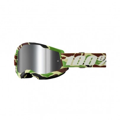 Ochelari 100% STRATA 2 WAR CAMO - Camo cu lentila oglinda argintie