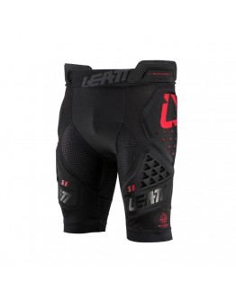 Pantaloni scurti cu protectii LEATT Impact Shorts 3DF 5.0 - Negru/Rosu	