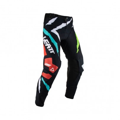 Pantaloni LEATT 5.5 IKS Tiger - Negru/Alb/Verde/Rosu