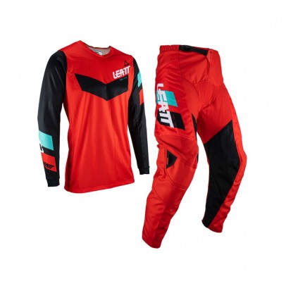 Set LEATT Moto Ride Kit 3.5 (Tricou + Pantaloni) - Rosu/Negru/Albastru