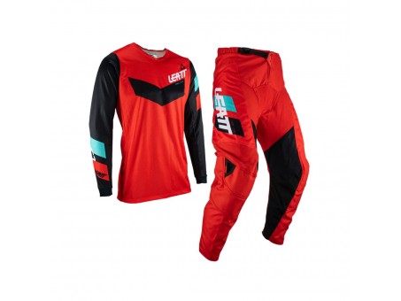 Set LEATT Moto Ride Kit 3.5 (Tricou + Pantaloni) - Rosu/Negru/Albastru