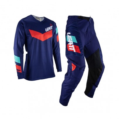 Set LEATT Moto Ride Kit 3.5 (Tricou + Pantaloni) - Albastru/Rosu