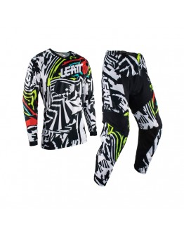 Set LEATT Moto Ride Kit 3.5 (Tricou + Pantaloni) - Alb/Negru/Rosu